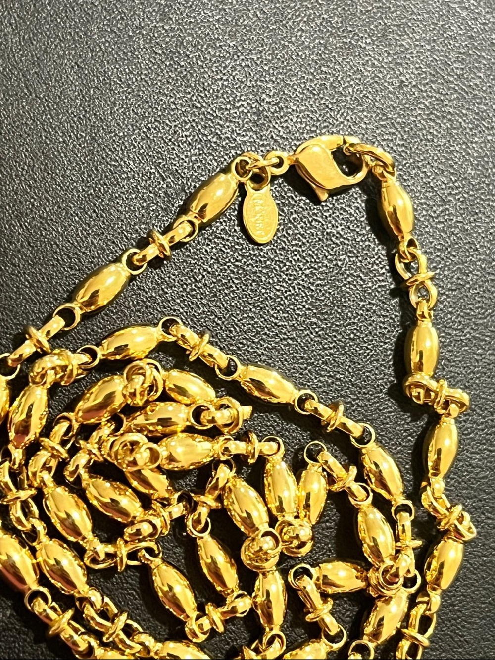 Gold-Tone Women's Link Necklace - Elegant Shiny Finish